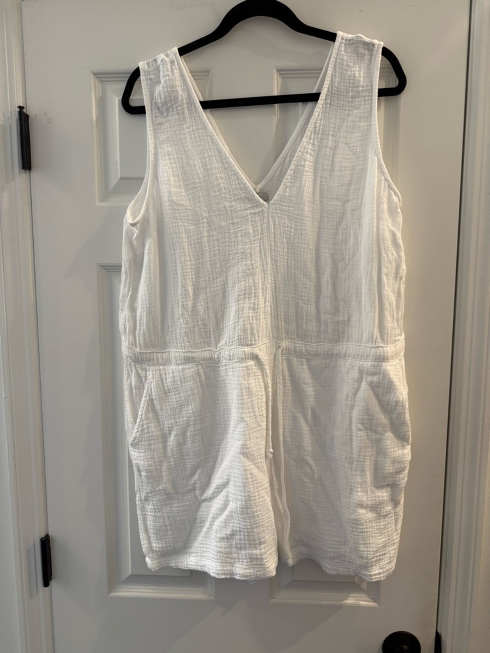 Rails Large Parker Shorts Romper White Gauze Cotton V-Neck Sleeveless Womens - Picture 2 of 7